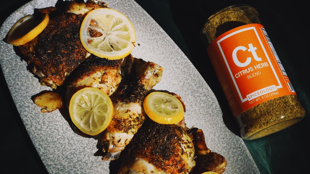 Citrus Herb Roasted Chicken & Candied Lemon Slices