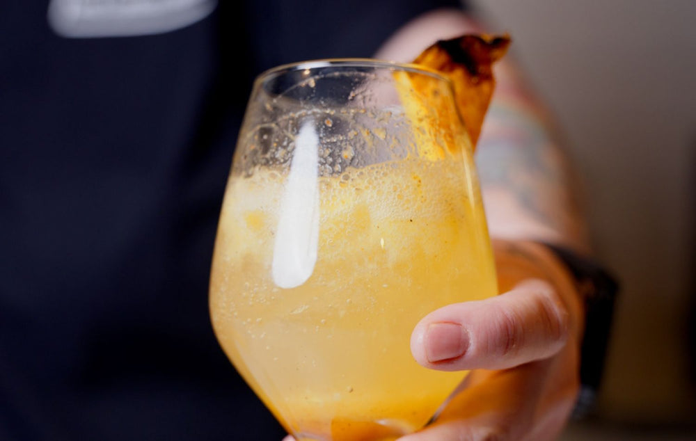 Grilled Pineapple Yuzu Spritzer (Mocktail) recipe
