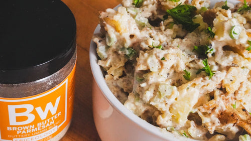Brown Butter Parmesan Smashed Potato Salad