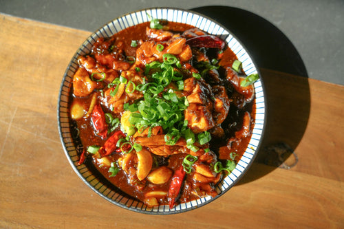 Sticky Bourbon Brown Ale Three Cup Chicken recipe