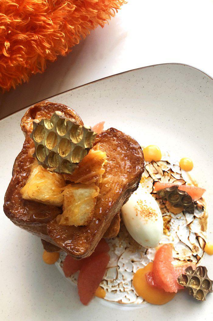 Smoky Habanero Honey Toast with “Campfire Meringue” and Citrus Curd