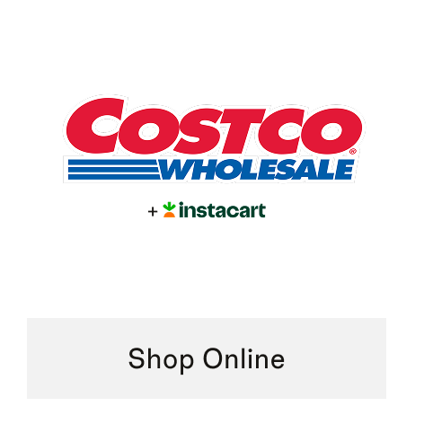 Costco Wholesale logo with Instacart branding and a Shop Online call-to-action button on a white background